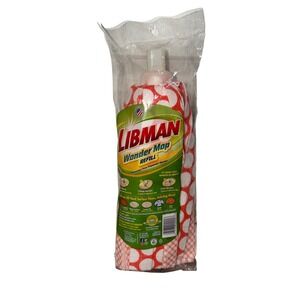 Libman Wonder Mop Refill Red White Polka Dot Machine‎ Washable new
